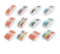 10/50 Uds. Conectores de Cable de Mini palanca transparentes, terminales de Cable de acoplamiento rápido compactos de empuje for cableado doméstico(222-T-BW,10PCS)