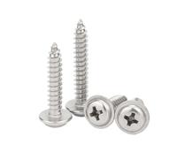 10/50 Uds M1.4 .7 a M6 304 cabeza redonda cruzada de acero inoxidable con cuello arandela tornillo madera autorroscante DIN968(30mm,50pcs M3)