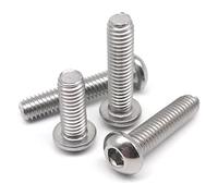 10/50 Uds M1.6 M2 .5 M3 M4 M5 M6 M8 304 A2-70 Acero Inoxidable ISO7380 Hexágono Con Cabeza Hueca Hexagonal Botón Tornillo Allen L = 3-100mm(12mm,M2 (50pcs))