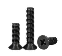 10/50 Uds M1.6 M2 .5 M3 M4 M5 M6 Mini pequeño negro 304 tornillo de cabeza avellanada plana cruzada acero inoxidable(12mm,M1.6 50pc)