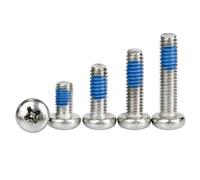 10-50 Uds M1.6 M2 .5 M3 M4 M5 M6 tornillo con parche de acero inoxidable 304 tornillos bloqueo cabeza cruzada(14mm,M2 50pcs)