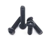 10/50 Uds M1.6 M2 M2.5 M3 M4 M5 M6 M8 acero negro grado 10,9 hexágono con cabeza hueca hexagonal botón seta perno tornillo(16mm,M4 (10pcs))