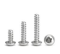 10~50 Uds M1.7 M2 .2 .6 M3 .5 M4 304 Tornillos Autorroscantes De Cola Plana Cabeza Redonda Acero Inoxidable Con Arandelas(16mm,M3-20pcs)