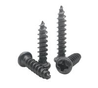 10-50 Uds M1.7 M2 M2.3 M2.6 M3 M4 M5 M6 Mini tornillo autorroscante de cabeza cruzada de acero inoxidable 304 Chapado en Zinc negro(10mm,M4 (10pcs))