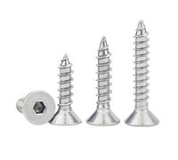 10/50 Uds M2 .3 .6 M3 M4 M5 M6 304 hexagonal de acero inoxidable cabeza avellanada tornillo de madera autorroscante(304 stainless,45MM_20PCS M4)