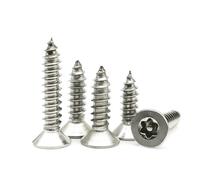 10/50 Uds M2 .3M2.6 M3 M4 M5 304 Pasador De Acero Inoxidable Torx Cabeza Plana Avellanada Anti-ladrones Seguridad A Prueba Manipulaciones Tornillo Autorroscante For Madera(40mm,10pcs M4)