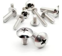 10/50 Uds M2 .5 M3 M4 M5 M6 304 A2-70 Acero Inoxidable JISB1111T Cabeza De Armazón Grande Plano Redondo Tornillo Cruzado L = 3-50mm(5mm,M2.5 50pcs)