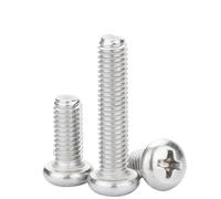 10-50 Uds M2 .5 M3 M4 M5 M6 304 A2 perno de cabeza redonda cruzada acero inoxidable con tornillo acolchado junta(12mm,M3 50pcs)