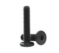 10~50 Uds M2 .5 M3 M4 M5 M6 M8 Tornillo Hexagonal De Acero Inoxidable 304 Galvanizado Negro Cabeza Oblea Plana Ultrafina(M5x16mm x 10pcs)