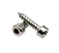 10/50 Uds M2 .6 M3 .5 M4 M5 M6 304 Acero Inoxidable Negro Al Carbono Allen Hexagonal Cabeza De Casquillo Tornillo Autorroscante Madera(10pcs M4/304 stainless,12mm)