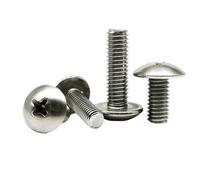 10/50 Uds M2 M2.5 M3 M4 M5 M6 304 A2 tornillos de cabeza redonda grande cruzados de acero inoxidable pernos sujetadores for reparación de Hardware(10mm,M2 50pcs)