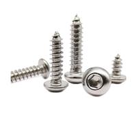 10/50 Uds M3 M4 M5 M6 A2-70 304 acero inoxidable hexágono botón hexagonal cabeza redonda tornillo de madera autorroscante(6mm,10pcs M5)