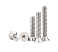 10-50 Uds M3 Tornillos Hexagonales Avellanados 3mm X 4 5 6 7 8 910 12 14 22 25 28 30 95 100mm 304 De Cabeza Plana Acero Inoxidable(M3x60mm 10pcs)