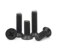 10-50 Uds negro 304 Acero inoxidable Mini pequeño M1.6 M2 M2.5 M3 M3.5 M4 M5 M6 tornillo de cabeza avellanada plana cruzada(6mm,M3.5 (20PCS))