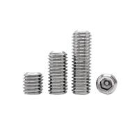 10/50 uds. Tornillos de fijación de cabeza hexagonal, punta plana, sin cabeza, DIN913, acero inoxidable 304, M2, M2.5, M3, M4, M5.(10pcs M2X20mm)