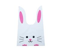 10/50 unids/lote lindo conejo orejas bolsas galletas bolsas de plástico y dulces bolsas de regalo para galletas Snack hornear paquete y eventos fiesta suministros -Q, 50 unidades, bolsas