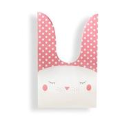 10/50 unids/lote lindo conejo orejas bolsas galletas bolsas de plástico y dulces bolsas de regalo para galletas Snack hornear paquete y eventos fiesta suministros - conejo rosa, 10 unidades, bolsas