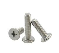 10-500 PCS M1.2 .4 .6 M2.5 M3 M4 M5 M6 304 Tornillos de cabeza oblea plana baja ultrafina cruzada acero inoxidable(20mm,M4 (15pcs))