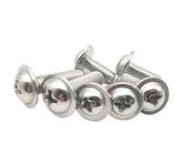 10/50pc M2 .5 M3 M4 304 A2 Acero Inoxidable PWM DIN967 Cabeza De Armazón Redondo Cruzado Con Arandela Tornillo Cuello Acolchado(12mm,M4 10pcs)
