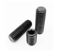 10/50pc M2 M2.5 M3 M4 M5 M6 M8 Black Grade 12.9 Steel Head Hex Hexagon Socket Flat Point Set Screw Grub Bolt(6mm,50pcs M3)
