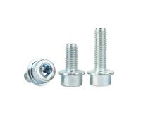 10-50pcs M5/M6/M8/M10 Tornillos de máquina con cabeza cilíndrica de hexagonal hueco de brida en acero al carbonio galvanizado, M8x14mm