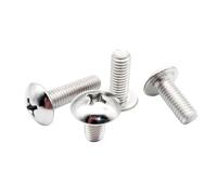 10/50X M2 M2.5 M3 M4 M5 M6 304 A2-70 cabeza de armazón de acero inoxidable tornillo cruzado redondo plano grande L = 3-80mm(30mm,M6 10pcs)