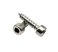 10/50X M2 M2.6 M3 M3.5 M4 M5 M6 304 Acero inoxidable negro acero al carbono Allen hexagonal cabeza de casquillo tornillo autorroscante de madera(304 stainless steel,25MM_50PCS M3.5)
