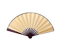 10.6 pulgadas/13 pulgadas de tela de seda chino en blanco abanico plegable de madera de bambú antiguo abanico plegable para pintura de caligrafía decoración del hogar (Color: amarillo, tamaño del