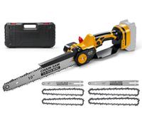 10 & 8 Pulgadas Motosierra Bateria compatible con DeWalt 20V (sin batería) | 2-en-1 Mini Motosierra con 4 cadenas, 25cm de corte, 1000W Brushless, Sierra Eléctrica Podar Árboles y Cortar Madera