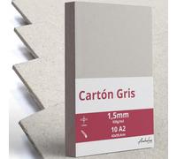 10 A2 Cartón Piedra Gris Prensado 1,5mm grosor - Tamaño 42x59,4cm