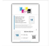 10 A4 hoja 18 pegatina 63,5x papel de etiqueta adhesiva 42.3 mm para chorros de tinta y las impresoras láser