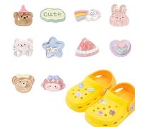 10 abalorios para zapatos, pulsera de estilo de dibujos animados y accesorios de decoración de engranajes para niños, regalos de cumpleaños para niñas, mujeres, niños y adultos