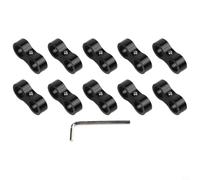 10 abrazaderas de aluminio para tubo de aceite de doble orificio, AN4 hasta AN10, color negro, para línea de combustible, tubo de freno, tubo de agua, tuning, taller, accesorios de reparación (AN8)