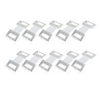 10 abrazaderas de fijación de metal elástico de repuesto, color blanco, E9Q9, ganchos marrones