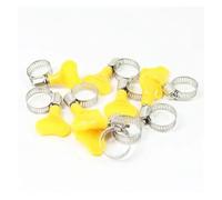 10 abrazaderas de manguera acero inoxidable 8-38 mm con mango plástico amarillo ajustable for tubería/tubo tipo sinfín(19-29mm 10PCS)