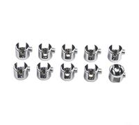 10 abrazaderas de soporte de estante de vidrio cromado, adecuadas para vidrio de 6 mm y 8 mm de grosor, para soluciones de estantería de baño y oficina (10 unidades)