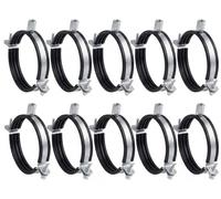 10 abrazaderas de tubo de 100 mm con inserto de goma, rosca M8/M10, soporte de acero para tubo en espiral, tubo de ventilación y bajante, montaje en pared o techo, de Steinberg14