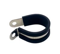 10 abrazaderas P de acero inoxidable de 6-45 mm con revestimiento de goma: abrazaderas duraderas for mangueras y cables.(42mm)