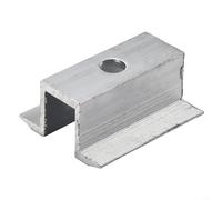 10 abrazaderas solares centrales para marco de panel fotovoltaico de altura de 25-50 mm, kit de soporte de montaje de aleación de aluminio anodizado para sistemas de instalación en techo y suelo