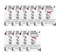 10 abrazos de bolsillo de Navidad, abrazo emocional con tarjetas y bolsas, tarjetas de regalo positivas de resina para compañeros de trabajo, empleados, familiares, amigos, pingüino, muñeco de nieve