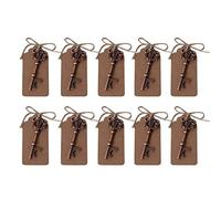 10 abrebotellas de estilo rústico de Awtlife, ideales para regalo de boda, souvenirs, decoración. Viene con cuerda de yute natural y papel marrón