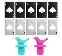 10 abridores de botellas, 2 tapones para pájaros, abrebotellas de marca, abridor de botellas de Pik A, abrebotellas de acero inoxidable, abrebotellas manual