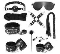 10 Accesorios De Kit De Cuero Negro De TamañO Ajustable, Accesorios Adecuados Para El Entrenamiento De Manos Y Piernas - K1