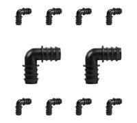 10 accesorios de riego por goteo, codo de púas, kits de accesorios de acoplamiento para tubos de 1 pulgada (25 mm de diámetro exterior, conectores de púas de 0.75 pulgadas de diámetro interior,