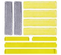 10 accesorios para aspiradora de ventana Kärcher WV6 WV 6 Plus WV7: 6 almohadillas de repuesto de microfibra y 4 extractores de borde de goma, piezas de repuesto reutilizables adecuadas para