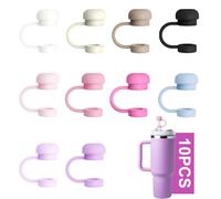 10 Accesorios para Pajita Stanley Cup, 9-10mm Pajitas Cubiertas Accesorios, Silicona a Prueba de Polvo, Tapas de Pajitas, Cubierta de Pajita para Stanley Cup 40/30 Oz