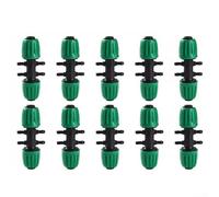 10 adaptadores de púas de 6 vías para tubería de riego de 1/2 pulgada, conector en T de plástico con tapón de rosca para sistemas de goteo