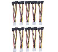 10 adaptadores para computadora portátil: cable divisor en Y IDE Molex de 4 pines a 2 puertos SATA Serial ATA, cable de alimentación incluido.