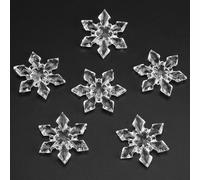 10 adornos navideños de copos de nieve de acrílico transparente para fiestas y decoración de árboles de Navidad (3,6 cm)