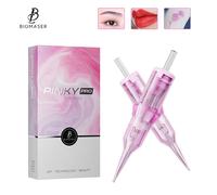 10 Agujas de Cartucho para Tatuaje Redondas RL, Desechables, Seguras y Estériles, para Maquillaje Permanente, Suministros de Tatuaje, Color Rosa 3RL 0.25mm